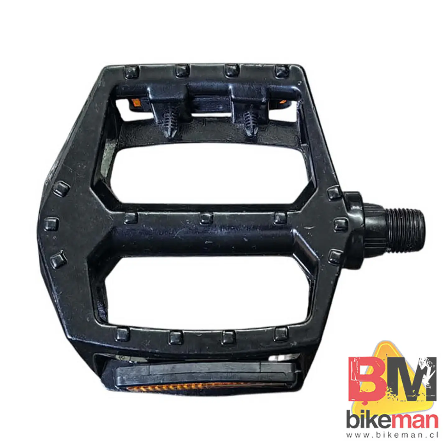 Pedal HF Aluminio Negro con Reflectantes 1