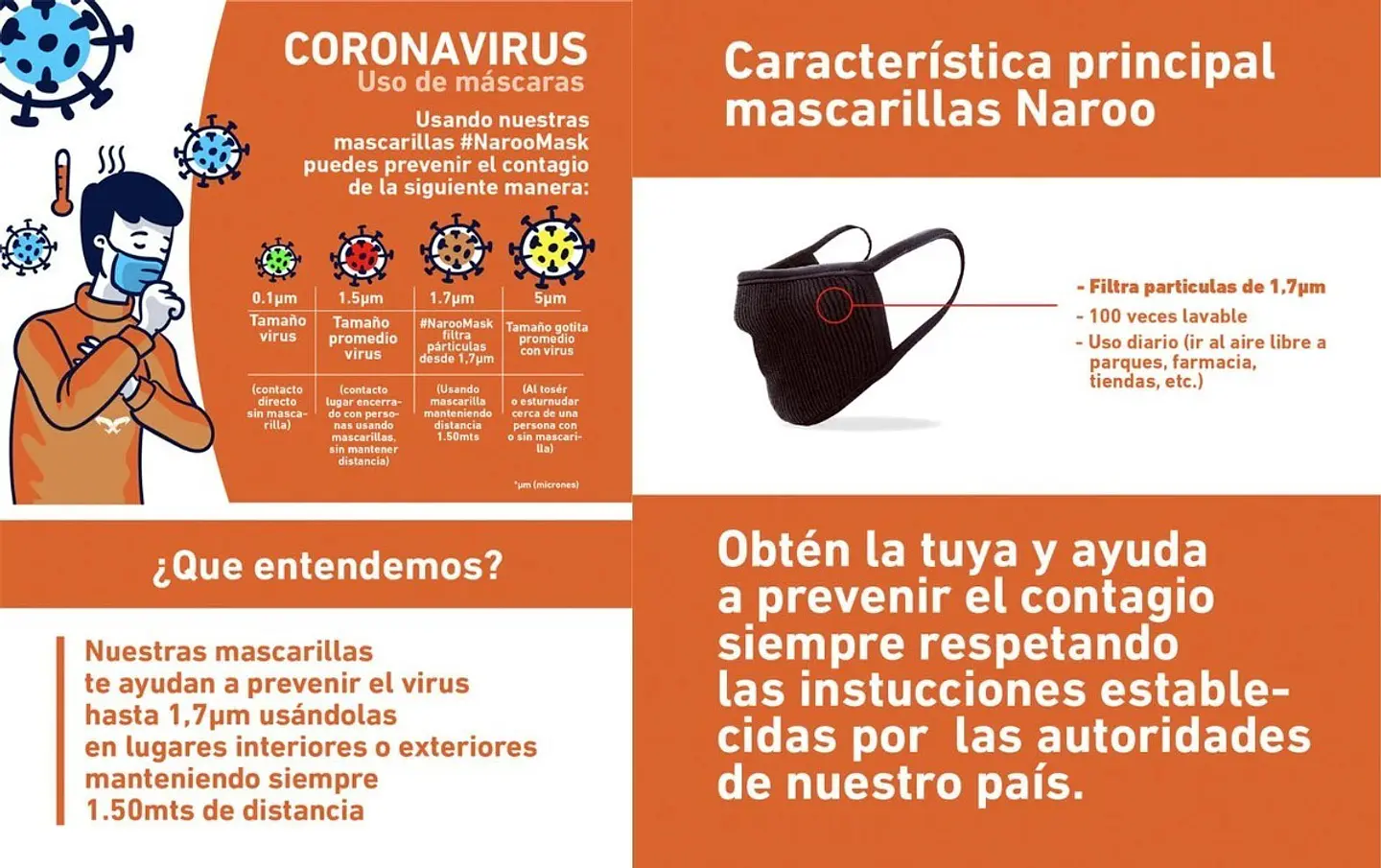 Máscara Naroo F.U.+ Copper Negra Talla S 4