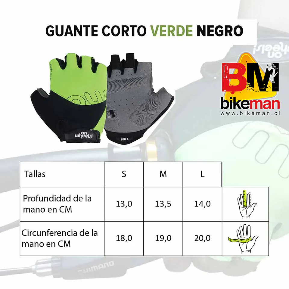Guante OnWheels Gel Verde Negro 4
