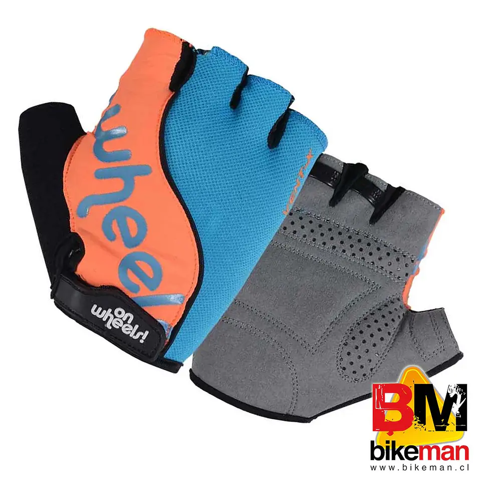Guante OnWheels Gel Celeste Naranja 1