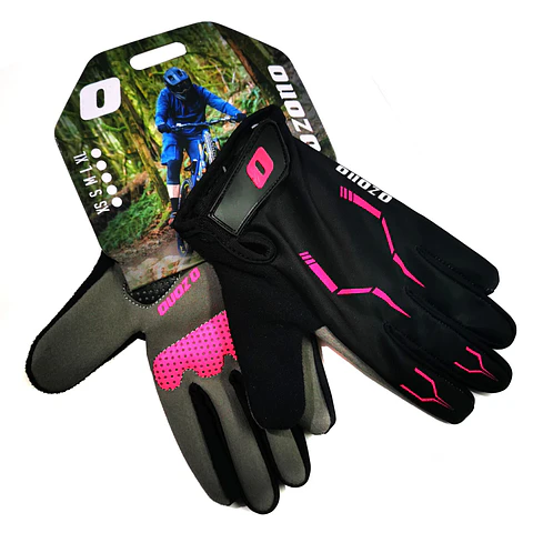 Guante Ozono Infantil Largo Negro Rosa											