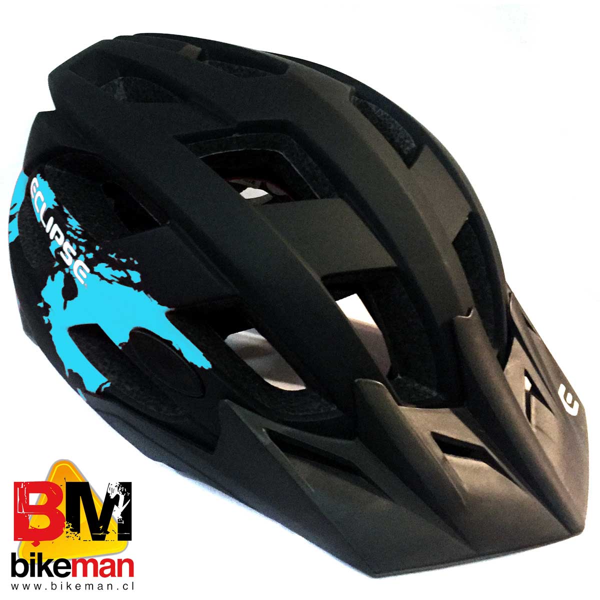 Casco Eclipse Enduro Negro Celeste