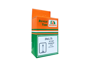 CÁMARA DURO 24 X 1.75 VALVULA BICICLETA 30 MM  D/V BUTILO EN CAJA