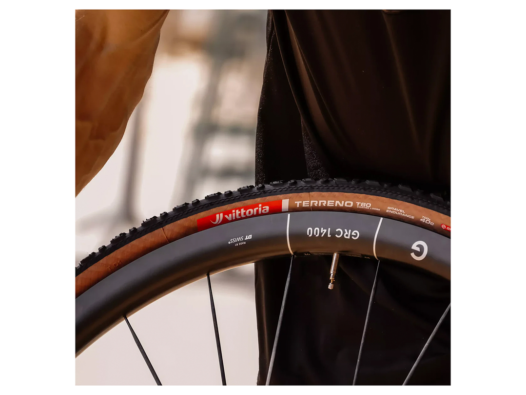 NEUMÁTICO VITTORIA TERRENO T80 COARSE LOOSE 700X40 GRAVEL ENDURANCE FULL BLACK G2.0 TLR / FOLDABLE 3