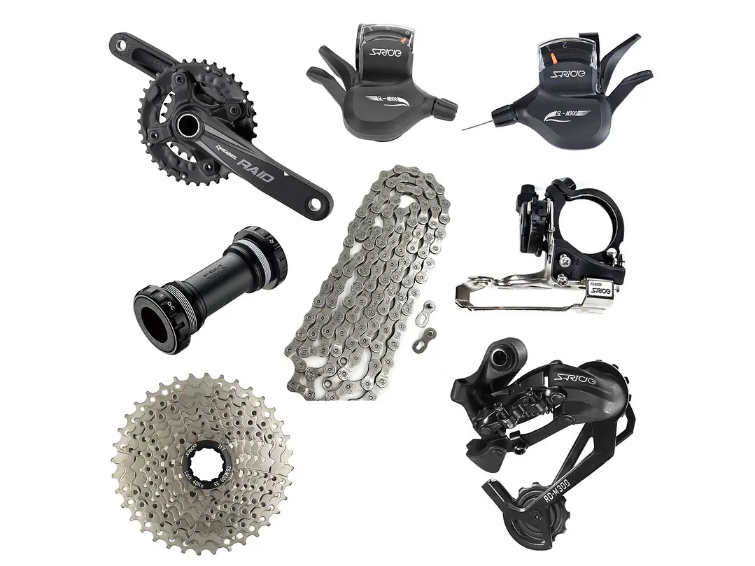 TRANSMISION SET S-RIDE 2X9V (11-40T) PIÑON/CAMBIO/MANILLAS/CAMBIADOR/CADENA/VOLANTE 1