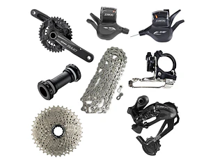 TRANSMISION SET S-RIDE 2X9V (11-40T) PIÑON/CAMBIO/MANILLAS/CAMBIADOR/CADENA/VOLANTE