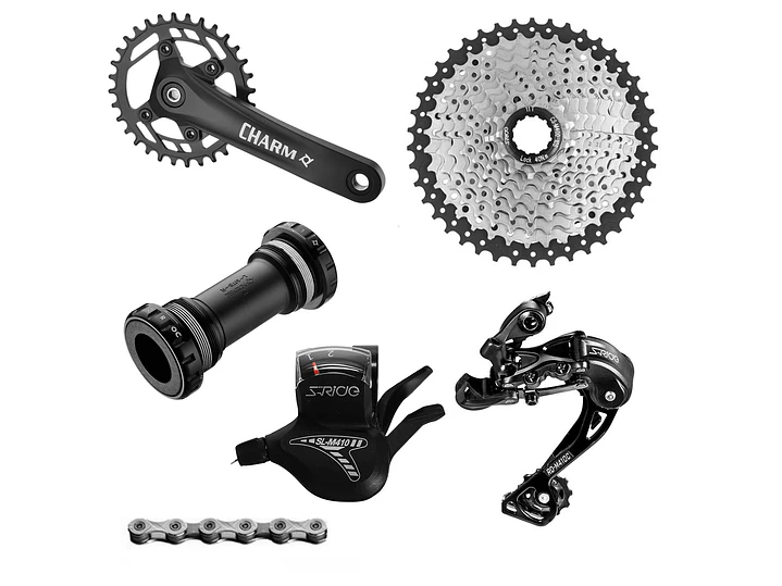 TRANSMISION SET S-RIDE 1X10V (11-46T) PIÑON/CAMBIO/MANILLAS/CADENA/VOLANTE 1