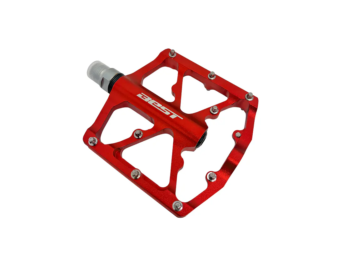 PEDAL BEST ALUMINIO 9/16 KP-315 ROJO CON PINK 1