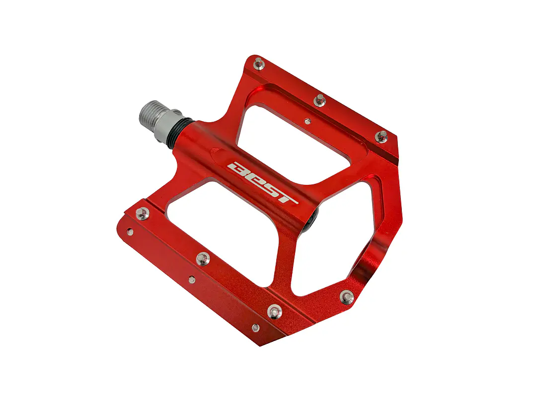 PEDAL BEST ALUMINIO 9/16 KP-X20 ROJO CON PINK 1