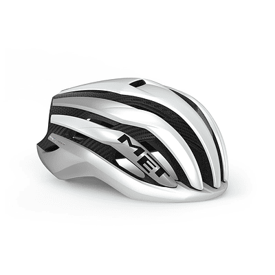 CASCO MET TRENTA 3K CARBON MIPS CE WHITE SILVER MET.|MATT 