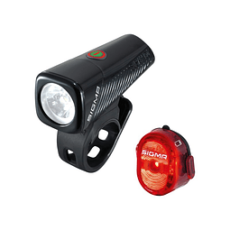 CONJUNTO DE LUZES  SIGMA DELANTERA BUSTER 150 TRASERA NUGGET FLASH LED USB NEGRO