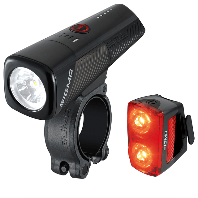 CONJUNTO DE LUZES SIGMA DELANTERA BUSTER 800 TRASERA RL 150 LED USB NEGRO