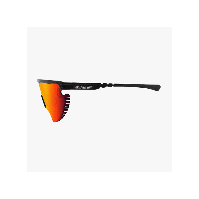 SCICON AEROWING LAMON ÓCULOS DE SOL PRETOS BRILHANTES (LENTE VERMELHA MULTIESPELHO)