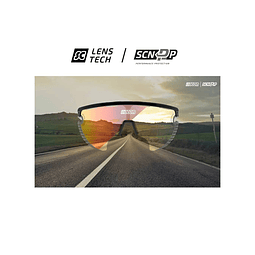 SCICON AEROWING LAMON ÓCULOS DE SOL PRETOS BRILHANTES (LENTE VERMELHA MULTIESPELHO)