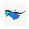 SCICON AEROWING LAMON ÓCULOS DE SOL PRETOS BRILHANTES (LENTE AZUL MULTIESPELHO)