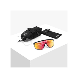 SCICON AEROWING ÓCULOS DE SOL PRETOS BRILHANTES (LENTE VERMELHA MULTIESPELHO)