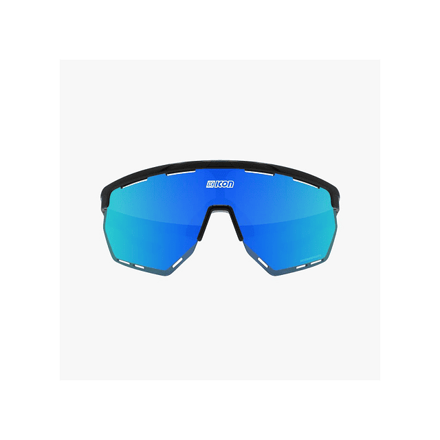 SCICON AEROWING ÓCULOS DE SOL PRETOS BRILHANTES (LENTE AZUL MULTIESPELHO)