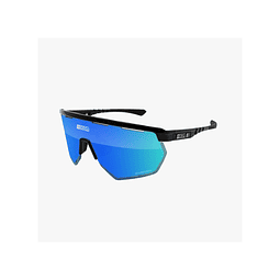 SCICON AEROWING ÓCULOS DE SOL PRETOS BRILHANTES (LENTE AZUL MULTIESPELHO)