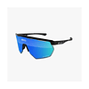SCICON AEROWING ÓCULOS DE SOL PRETOS BRILHANTES (LENTE AZUL MULTIESPELHO)