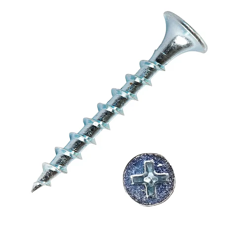 Tornillo CRS rosca guesa zinc 8 x 3", 100 unids