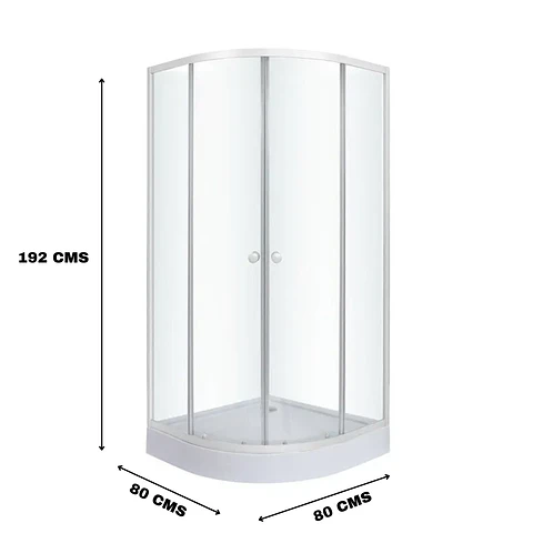 Cabina ducha Shower Curvo 80 x 80 x 192 cm Blanco