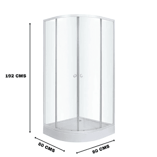 Cabina ducha Shower Curvo 80 x 80 x 192 cm Blanco