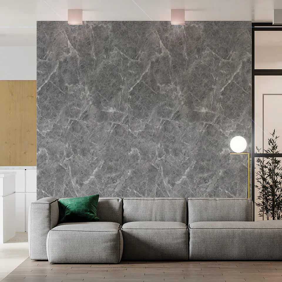 Plancha PVC estilo mármol, Dark Gray para pared 122 x 244cm 2
