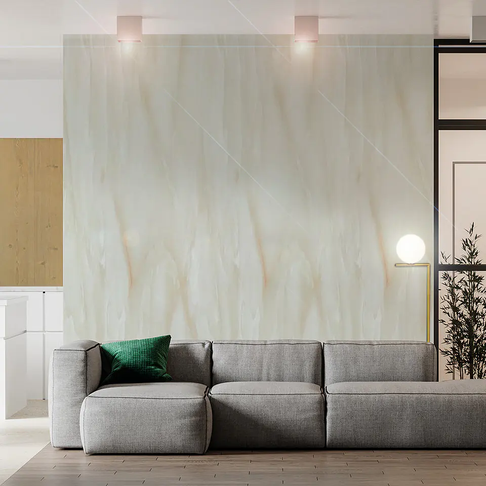 Plancha PVC estilo mármol, Beige Clear para pared 122 x 244cm 2