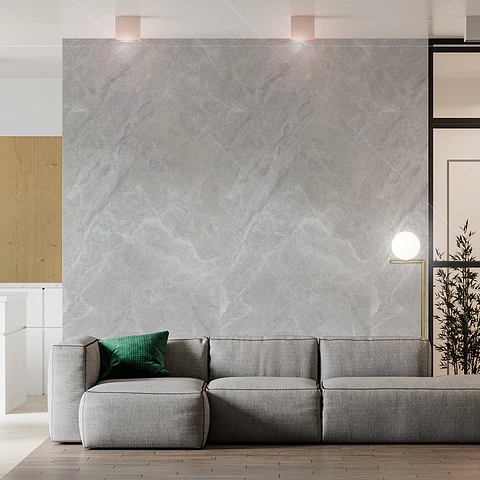 Plancha PVC estilo mármol, Gray para pared 122 x 244cm