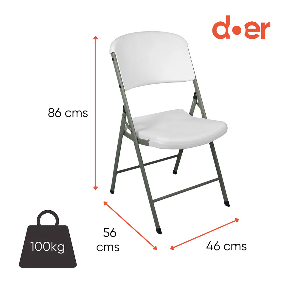 Silla plegable Foldaway blanca 5