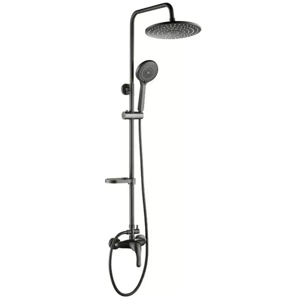 Columna Ducha Negra Con Monomando Notte 1