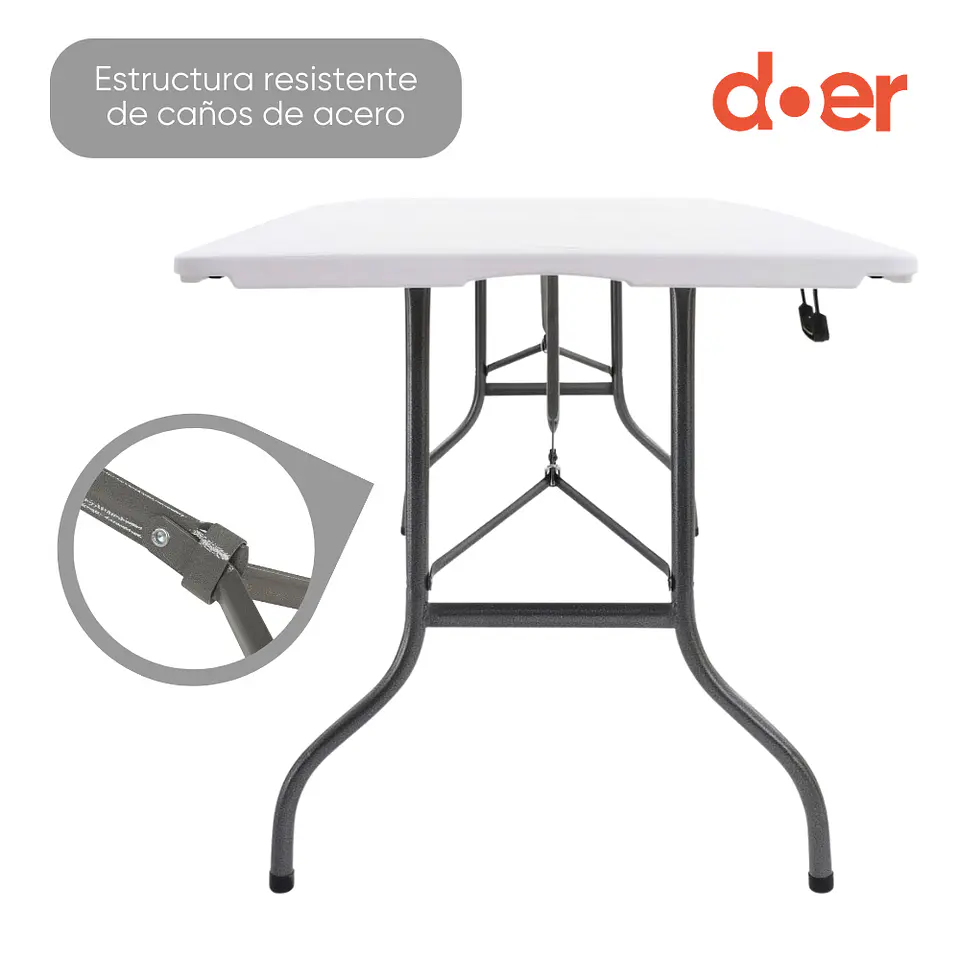 Mesa plegable Foldaway tipo maleta 180x74cms 2