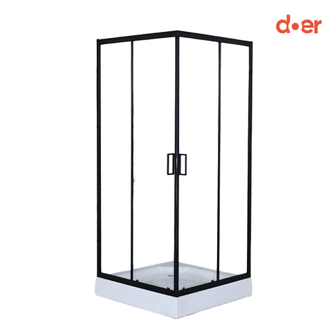 Cabina ducha Elegance Medium 80x80x200cm cuadrada negra.