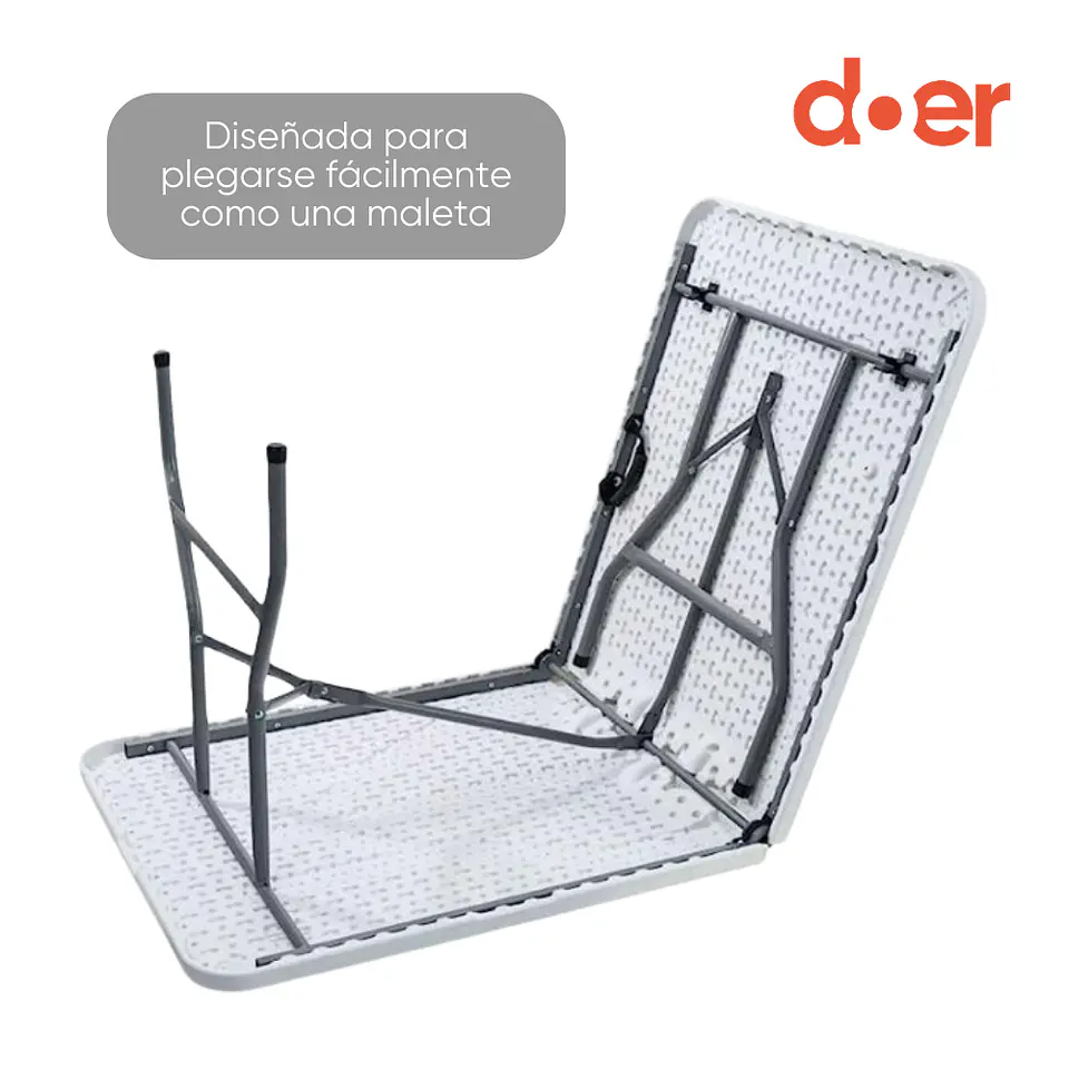 Mesa plegable Foldaway tipo maleta 180x74cms 3