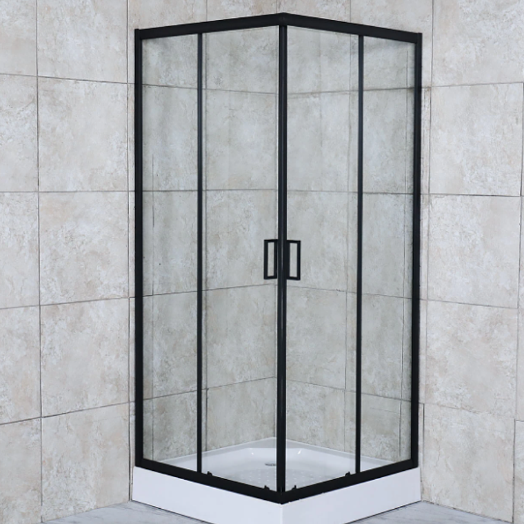 Cabina ducha Elegance Medium 80x80x200cm cuadrada negra. 3