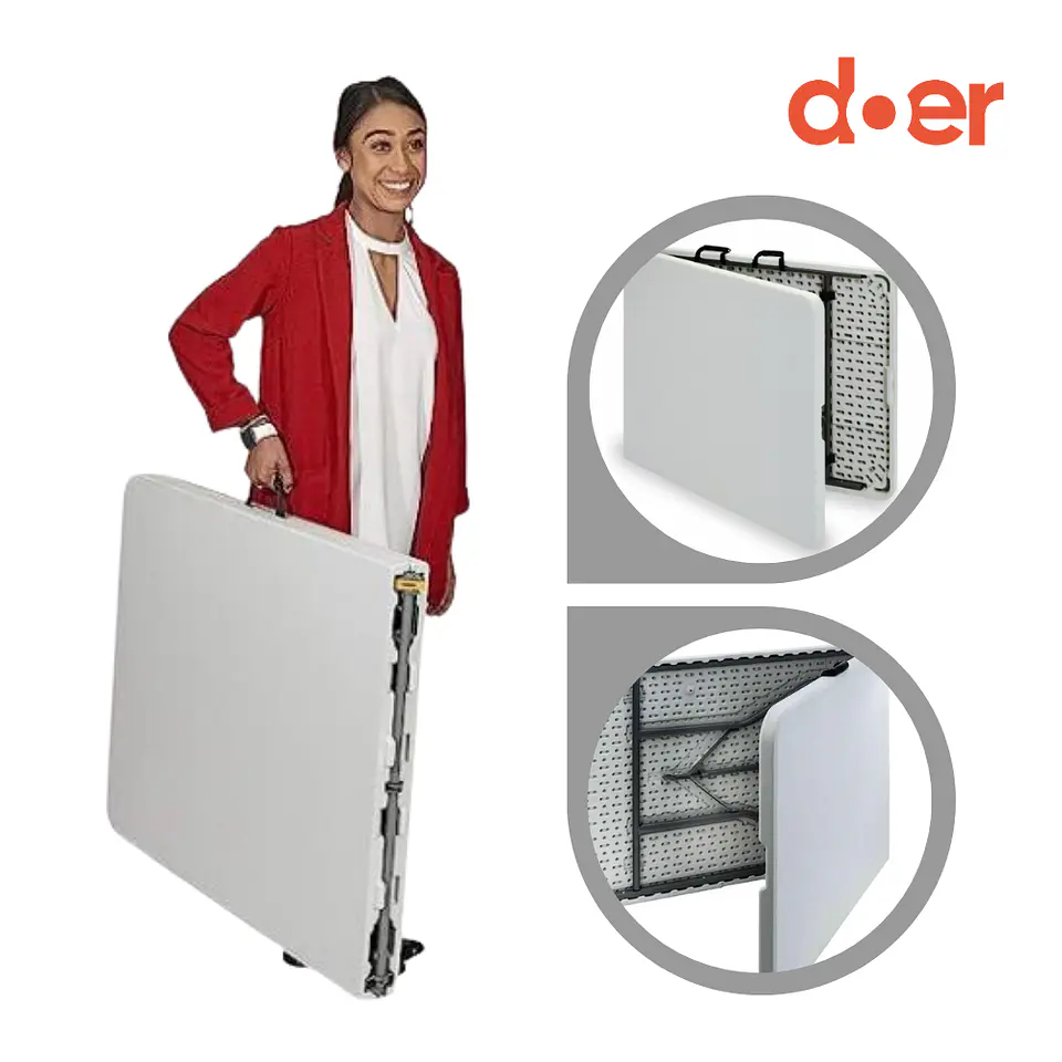 Mesa plegable Foldaway tipo maleta 180x74cms 5
