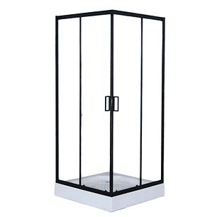 Combo Cabina de Ducha 80x80x200 + Grifería monomando ducha + Grifería lavamanos Negro