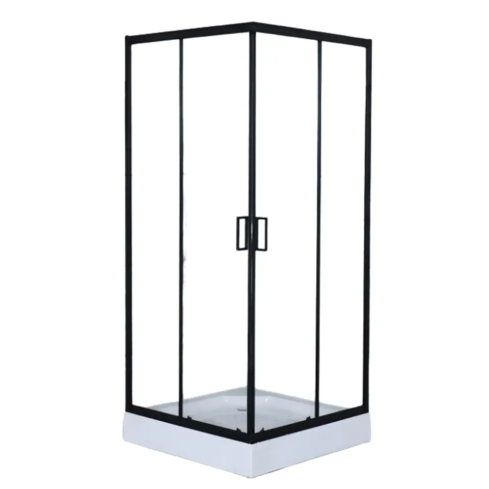 Combo Cabina de Ducha 80x80x200 + Monomando TinaDucha Negro 2