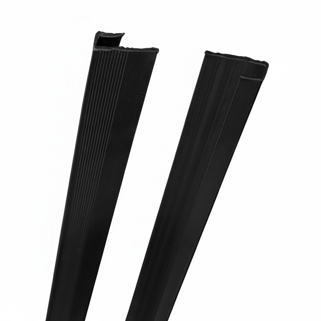 Perfil de Aluminio Negro, tipo "J" 2,45mt