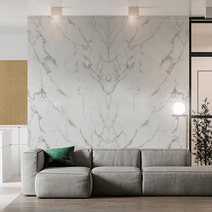 Plancha PVC estilo mármol, White II para pared 122 x 244cm