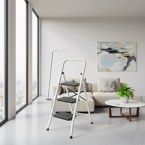 Escalera de 3 Peldaños Ultra Resistente con Patas Antideslizantes
