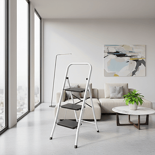 Escalera de 3 Peldaños Ultra Resistente con Patas Antideslizantes