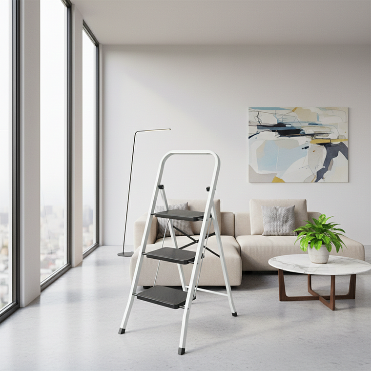 Escalera de 3 Peldaños Ultra Resistente con Patas Antideslizantes 2