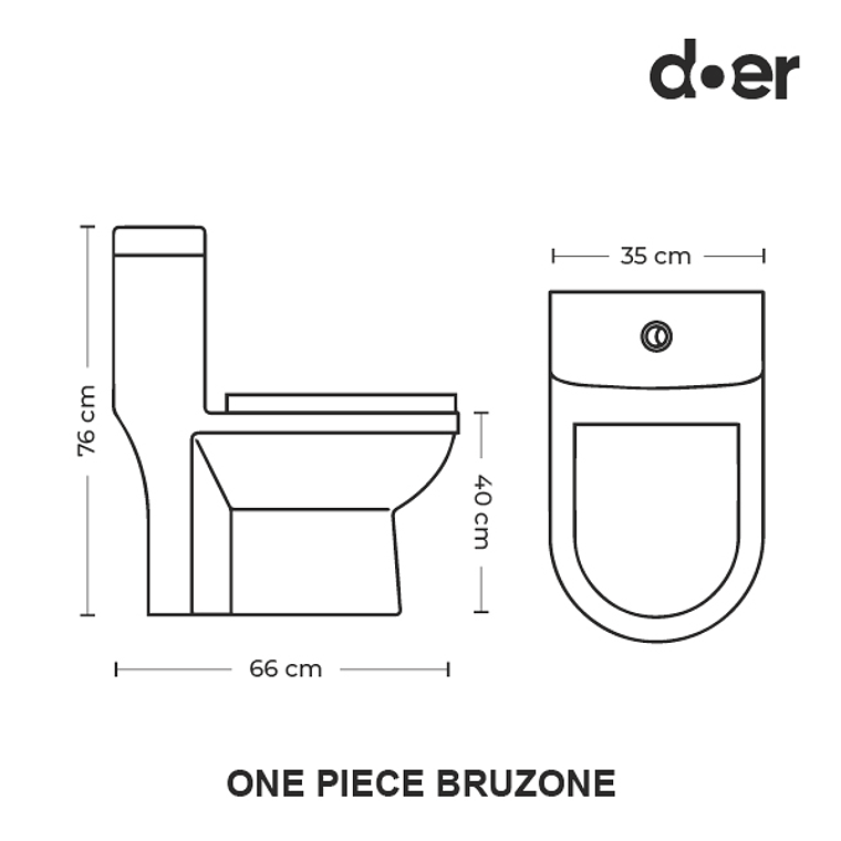 WC One Piece Bruzone Doble descarga 4-6 litros Blanco 3