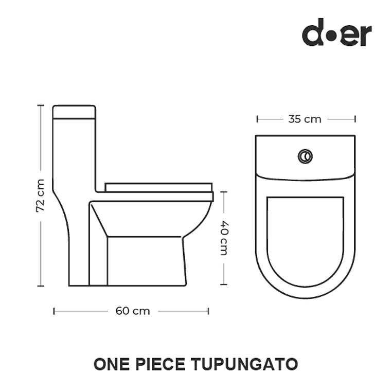 WC One Piece Tupungato Doble descarga 4-6 litros Blanco 3