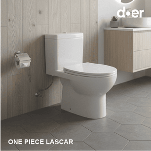 WC One Piece Lascar Descarga a Muro 4-6 litros, Blanco