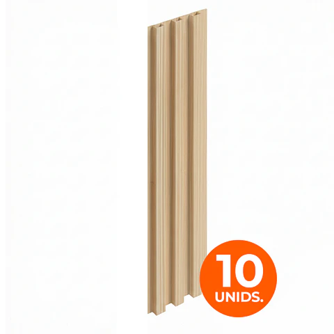 Wall Panel WPC Decorativo Haya Beige, 240x16, 22mm, Caja 10 Unids.
