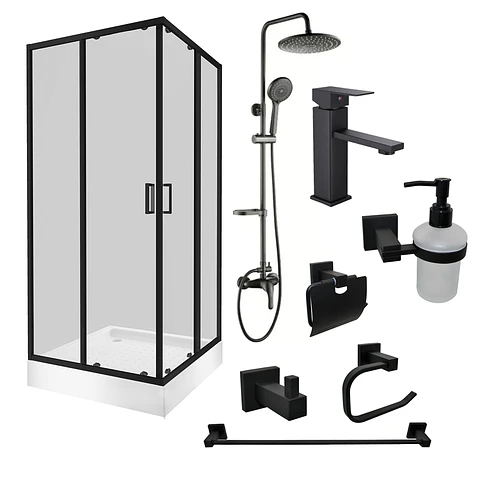 Combo renueva tu baño II (Cabina 90x90 + Columna+Accesorios+Grifería)