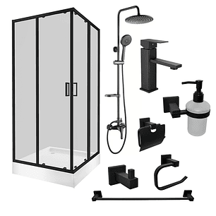 Combo renueva tu baño II (Cabina 90x90 + Columna+Accesorios+Grifería)