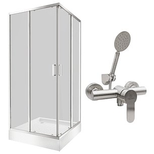 Pack Cabina de ducha 90x90 + Grifería Metálica